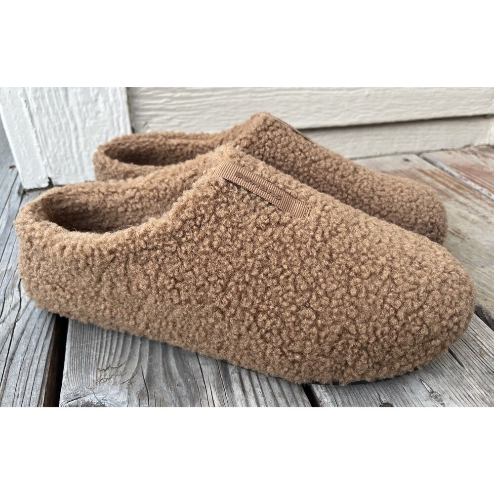 Bombas Sunday Slipper Women's 10 Sherpa Slip On Mule Slippers - Dark Camel - Picture 2 of 12